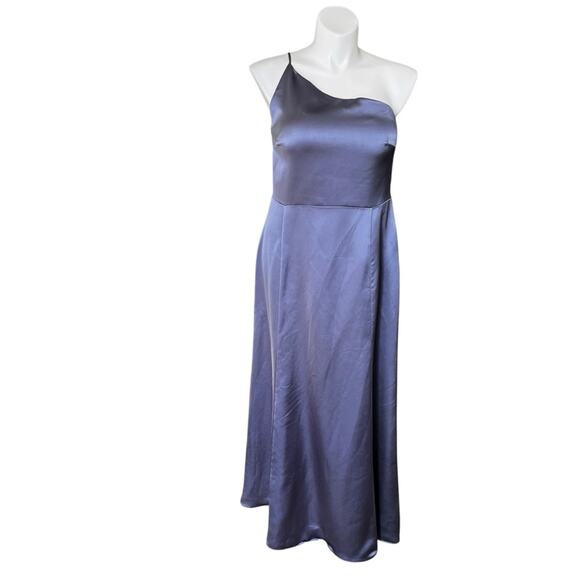 Amsale silver grey one shoulder evening gown size 20 - Picture 1 of 12